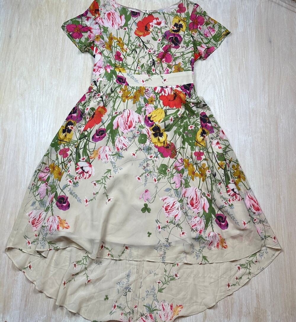 NorthStyle Floral High Low Fit & Flare Midi Dress Garden Party Cottagecore 10